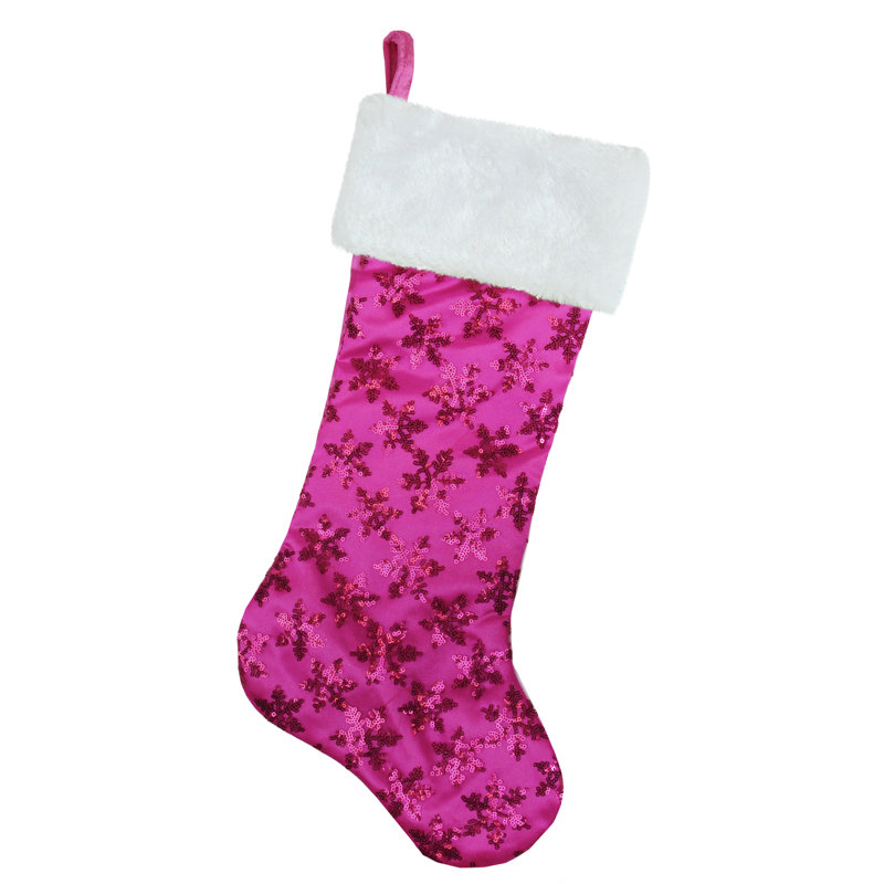 Chaussette de Noël 20,5 po, Rose