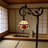 Tiffany Style Stained Glass Floor Lamp With Rose Flower Design, 59.5-Inch Handcrafted Reading Lamp With Adjustable Shade And Foot Switch