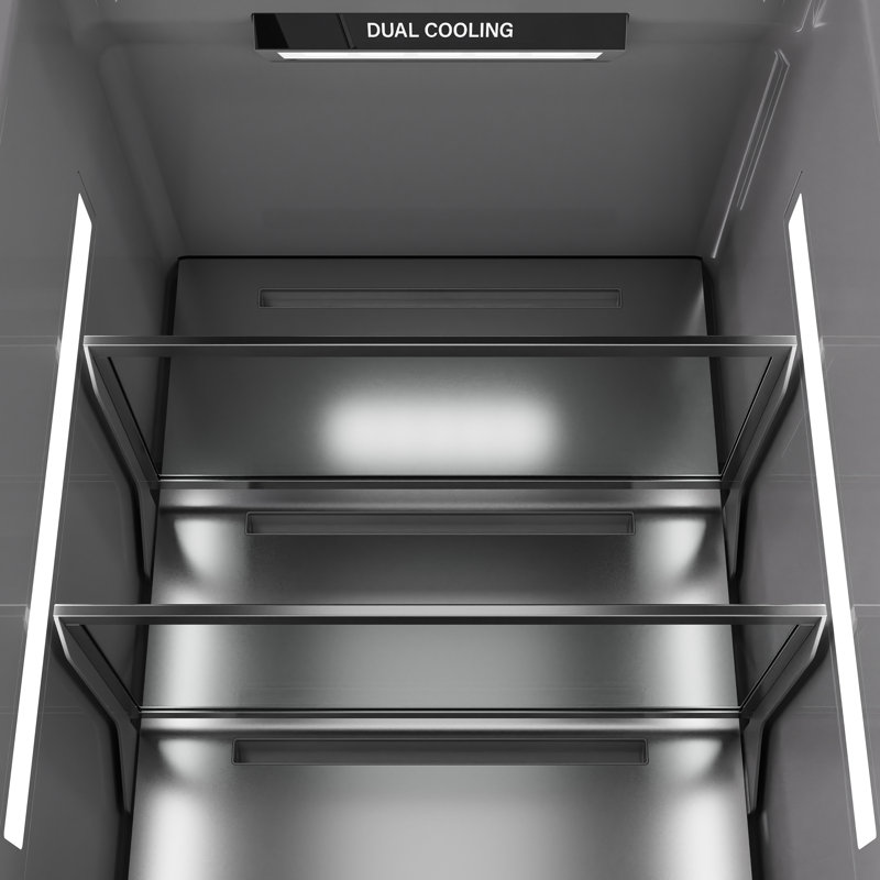 ZLINE Autograph 24 in. Column Refrigerator with Graphite Gray Interior and Polished Gold Accents,  White Matte/Gold