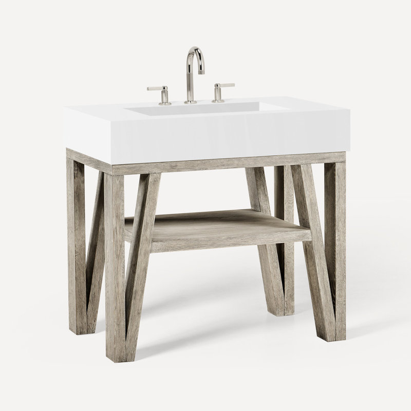 Ensemble de meuble-lavabo simple 36 po Bodo, Chêne gris clair