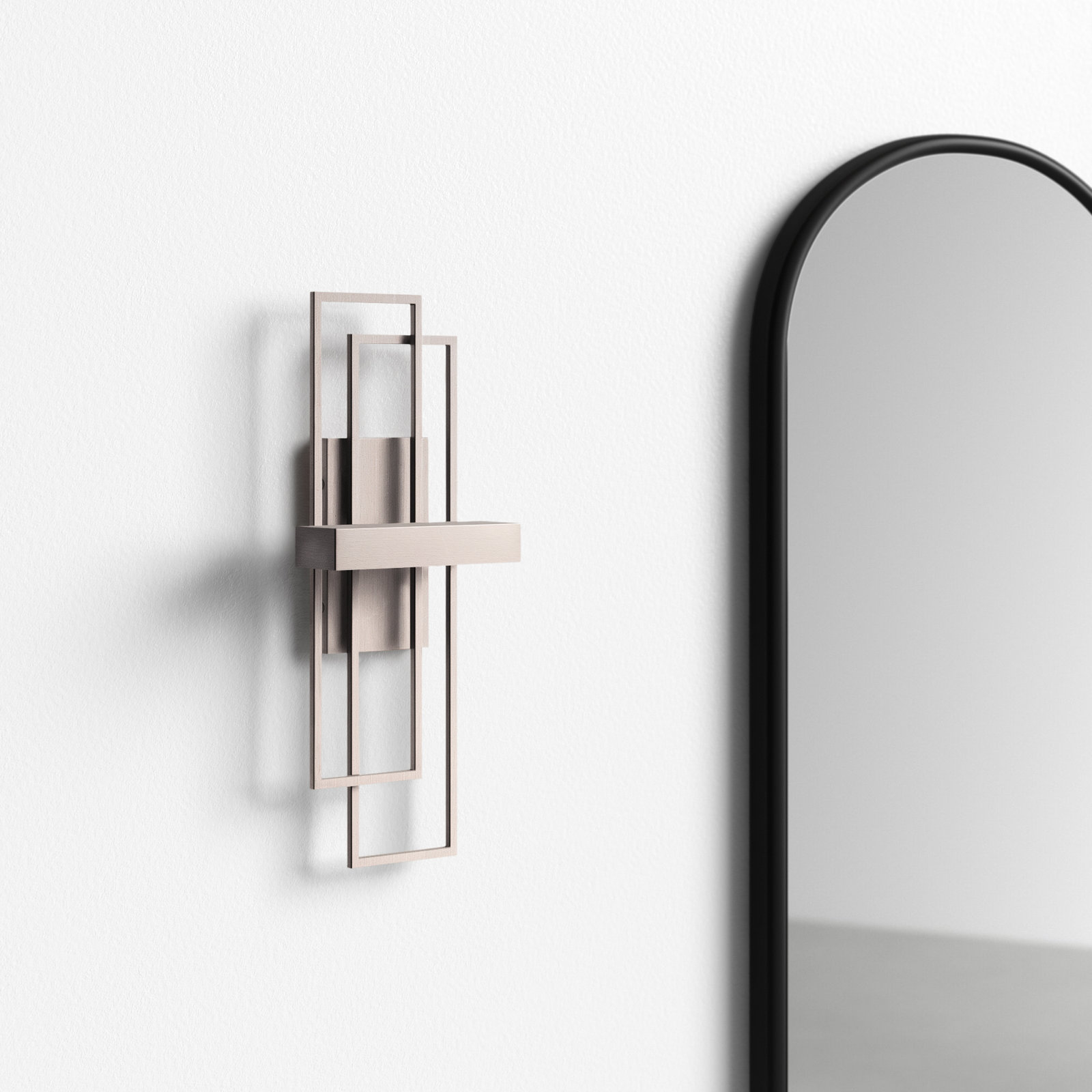 Saedi Single Light Dimmable Armed Sconce, Brushed Nickel