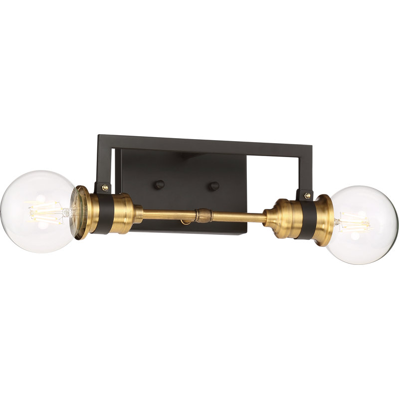 Éclairage pour salle de bain 2 lumières à intensité variable en laiton chaud / noir Tommie