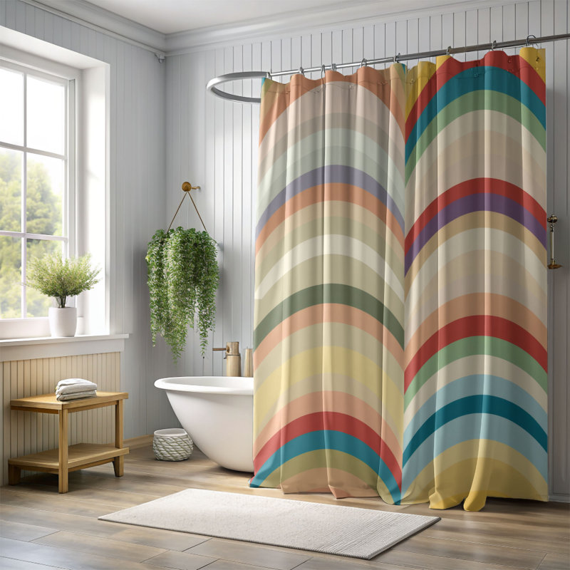 Rideau de douche Indria, H 74 po x l 71 po