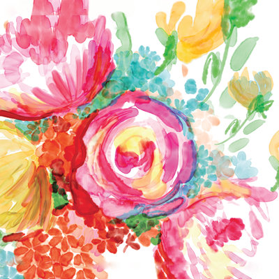 Bright Flowers - Wrapped Canvas Painting