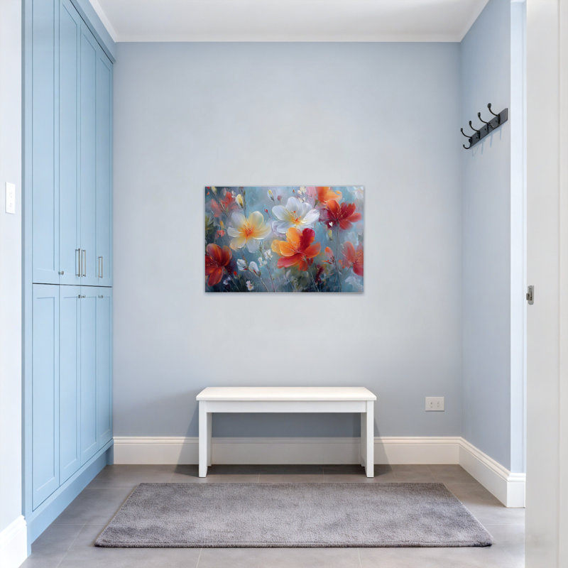 Plantes et fleurs, floral, artistique, coloré, jardin, peinture, H 12 po x l 18 po