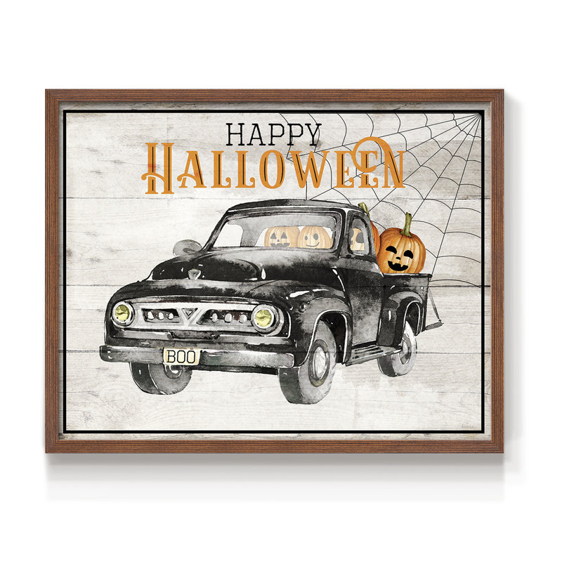 Happy Halloween -Framed Print - Restickable, Noyer, H 22 po x l 28 po
