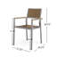 Ensemble de 2 fauteuils de salle à manger d'extérieur avec siège à lattes et structure en aluminium, naturel