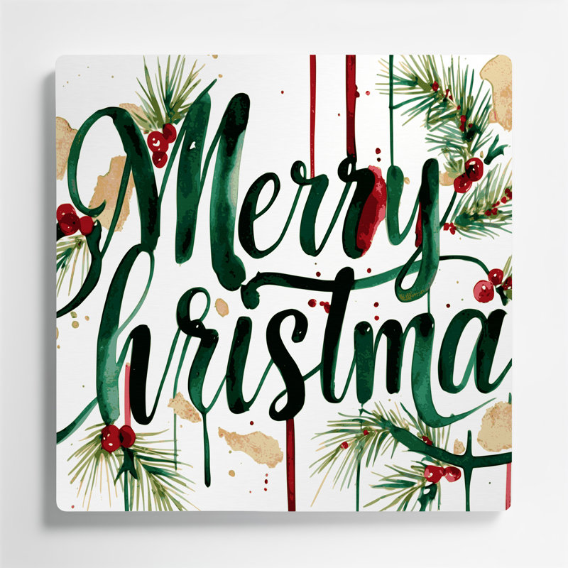 Art de Noël typographique de Noël, art mural en métal blanc, H 12 po x l 12 po