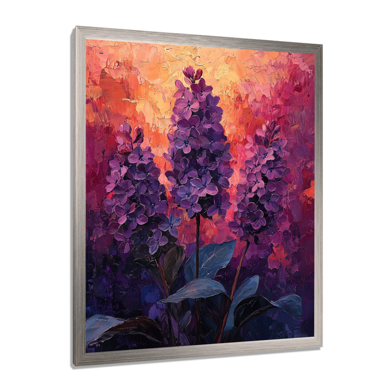 Brittanie - impressions murales florales, Argent argent, H 32 po x l 24 po, Reproduction encadrée d'une seule photo