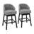 28.75'' H  Swivel Counter Bar Stool Fabric Upholstered Island Stools With 180° Swivel Seat Gray-454526020