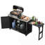 Îlot de cuisine 78,3 "avec table de barbecue pliable-363102192