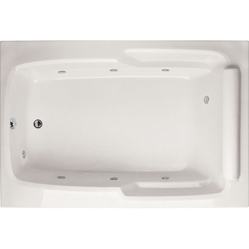 Duo 72'' L Whirlpool Bathtub, Biscuit, Satin Nickel