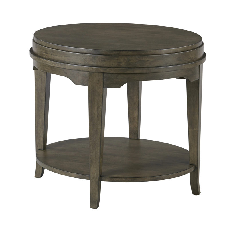 OVAL END TABLE-CHARCOAL, Black