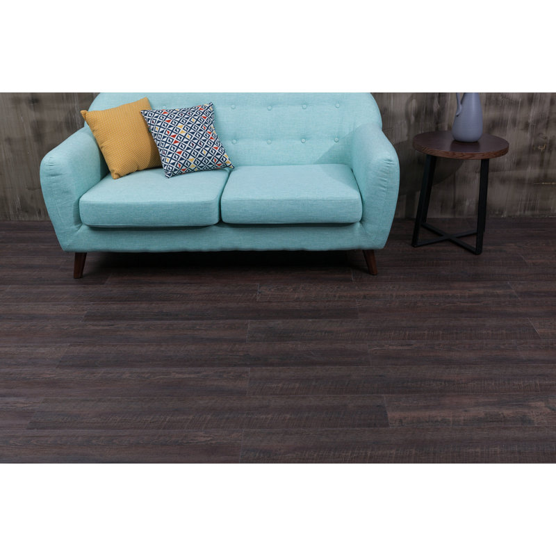 Thick 7'' W x 48'' L Vinyl Plank, Baked Brown