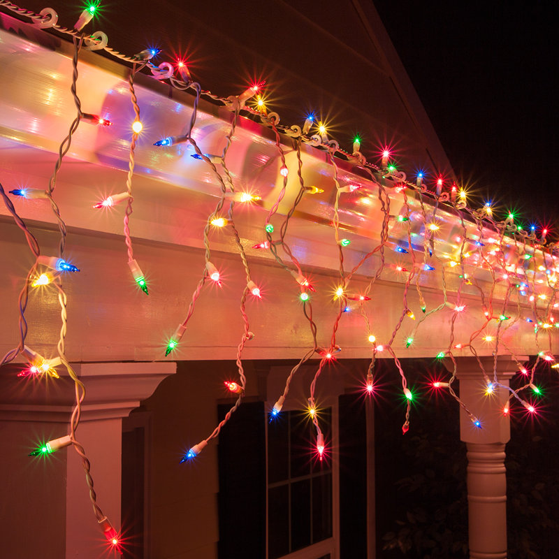 Curtain Icicle Lights, Multi, 12"L x 4"D