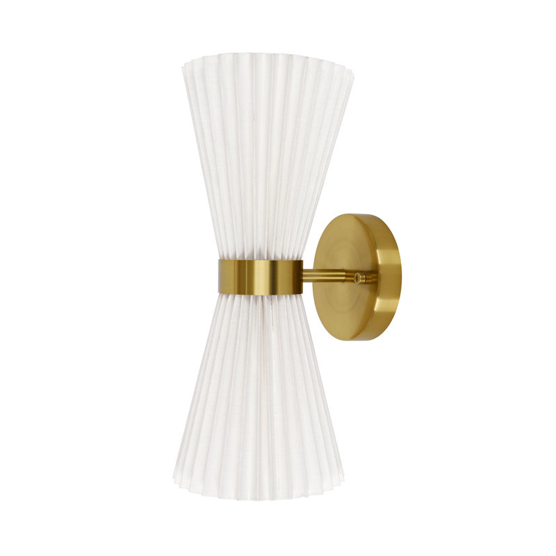 Amore 2 - Light Armed Sconce, Brass, 14.57" H x 6.1" W x 6.1" D, White