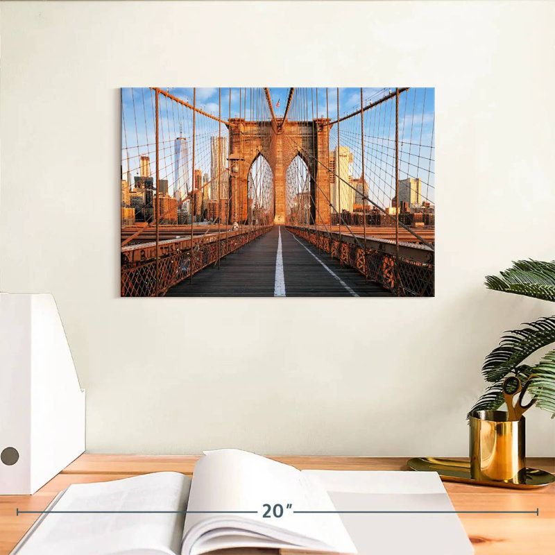 Pont de Brooklyn au lever du jour, H 8 po x l 12 po