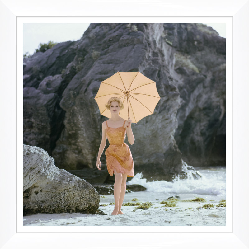 Vogue Magazine, "Model Wearing An Orange Bathing Suit," Jerry Schatzberg, January 1, 1959 Print by Jerry Schatzberg