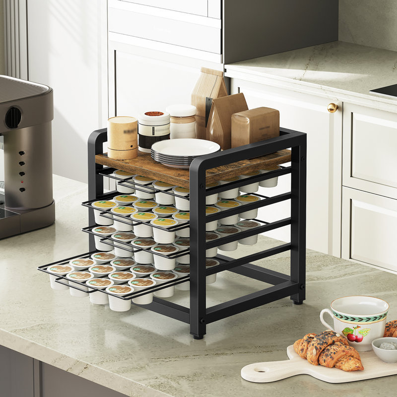 4-Tier Coffee Pod Drawer Holder K Cup Holder Coffee Organizer Coffee Pod Storage  80 Pods Capacity