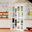 Portes pliantes en deux: portes pliantes en miroir blanc 4-Lite, bois manufacturé, avec serrure, poignée et quincaillerie-110399273