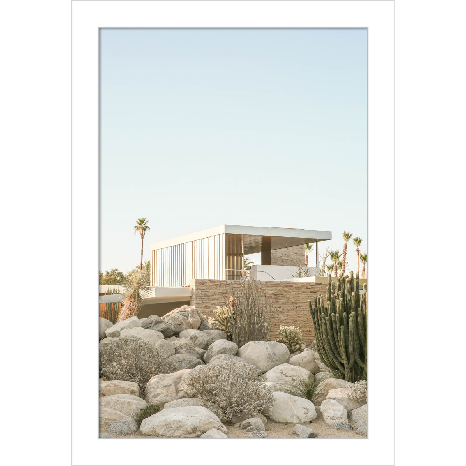 Kaufmann House 02 by Shot by Clint Wood Framed Wall Art Print, White, 13" H x 9" W