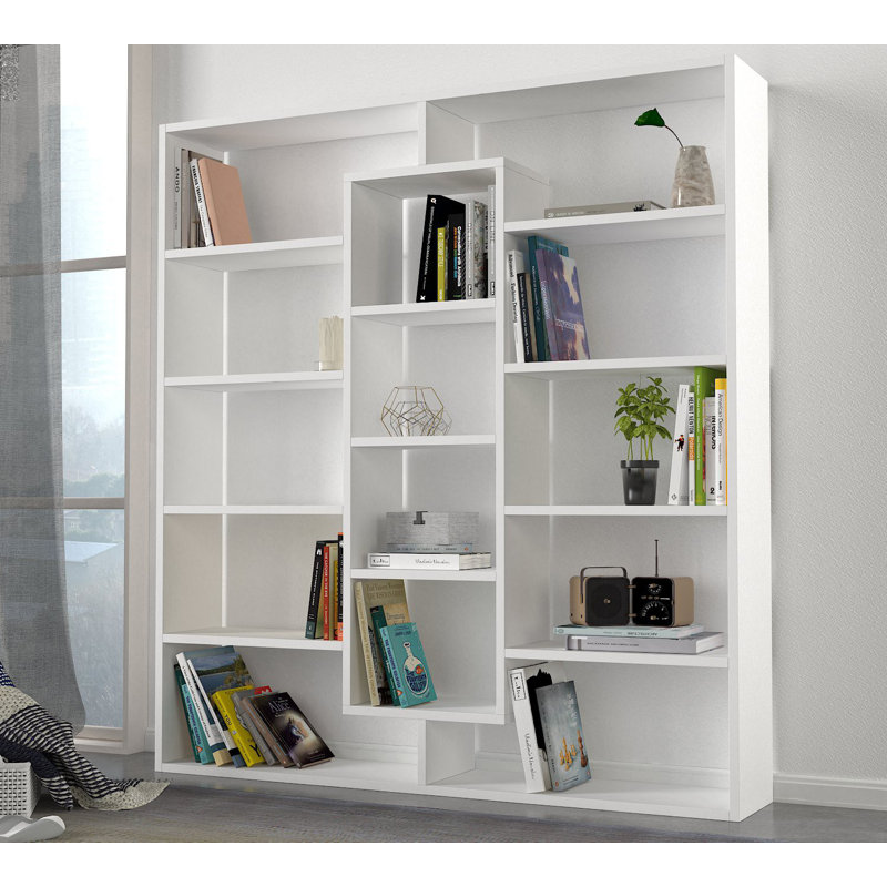 135.7cm H x 125cm W Library Bookcase, White