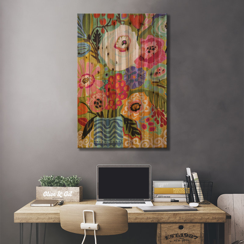 Fleurs fraîches dans un vase II, H 40 po x l 26 po x P 1,5 po