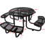 Table de pique-nique ronde en acier 46 po avec support pour parasol 46 po noir-121070755