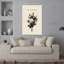 Art floral mural monochrome délicat classique-1172253477