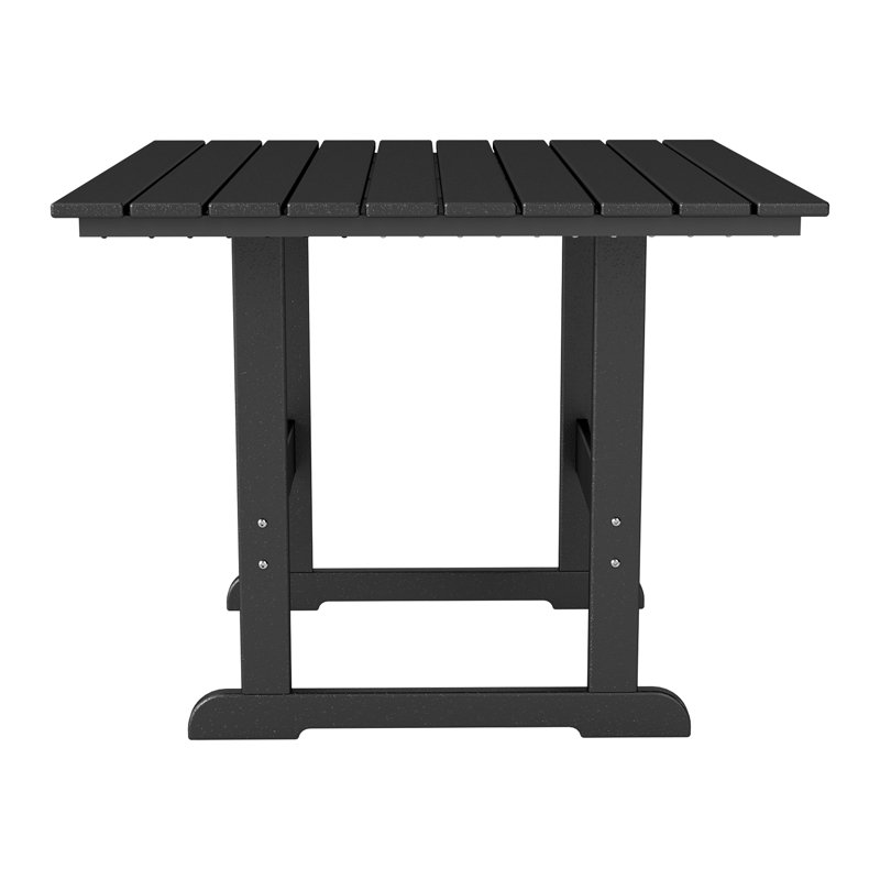 Table de salle à manger d'extérieur HDPE, Noir