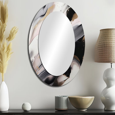 Miroir mural blanc et gris Ripples Of Stone IV - Blanc