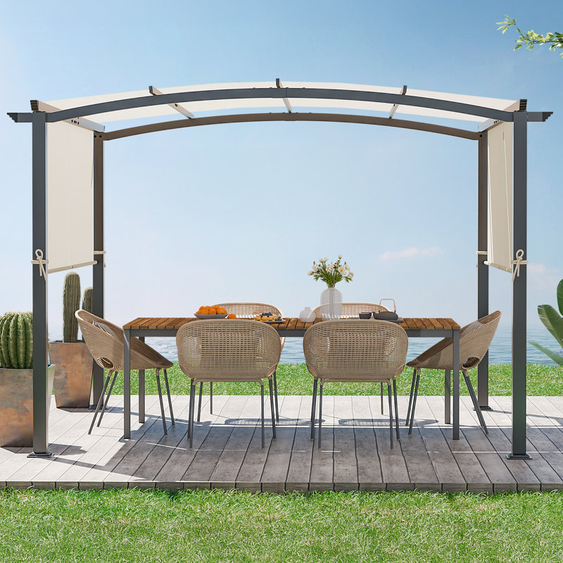 10 Ft. W x 10 Ft. D Steel Pergola with Canopy