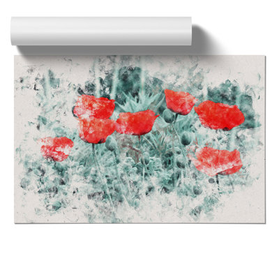Field of Poppies Watercolour - Frameless Print