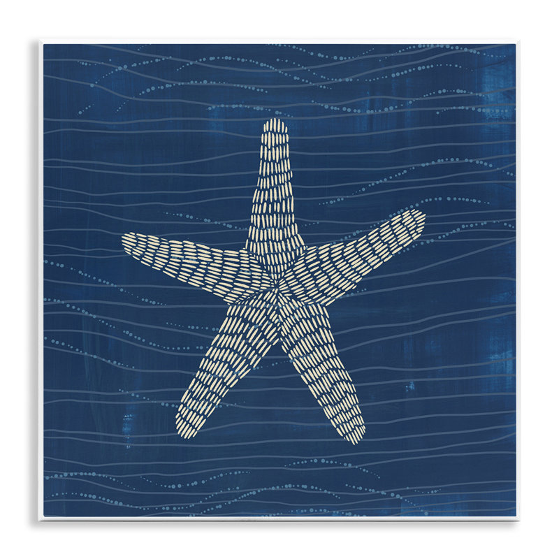 Étoile de mer sur art mural bleu par Jetty Home, LLC