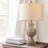 26.8" Farmhouse Brown Resin Table Lamp, Bedside or End Table Lamp with Linen Shade, Includes Bulb