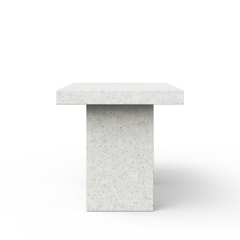 Table de salle à manger Kareen, Table de comptoir (hauteur de 36,25 po), L 70,75 po x l 35,5 po, Ivoire Terrazo