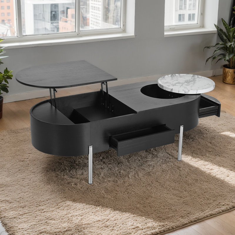 Table basse à plateau relevable , Noir