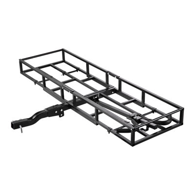 Porte-bagages et porte-vélos à attelage pliant, panier en acier à haute résistance de 66 po x 20 po x 6 po pour 2 gros pneus ou vélos de montagne, capacité de 500 lb, compatible avec un récepteur de 2 po pour VUS et camionnettes