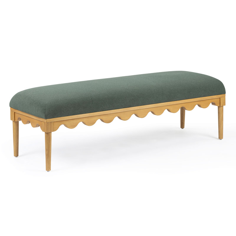 Oodle Green Vegan Mohair Bench, Green