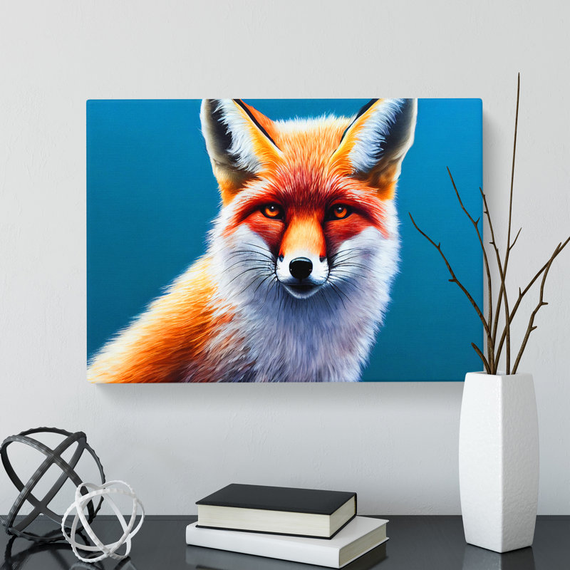 Fierce Fox - Wrapped Canvas Print, 50cm H x 76cm W x 3cm D