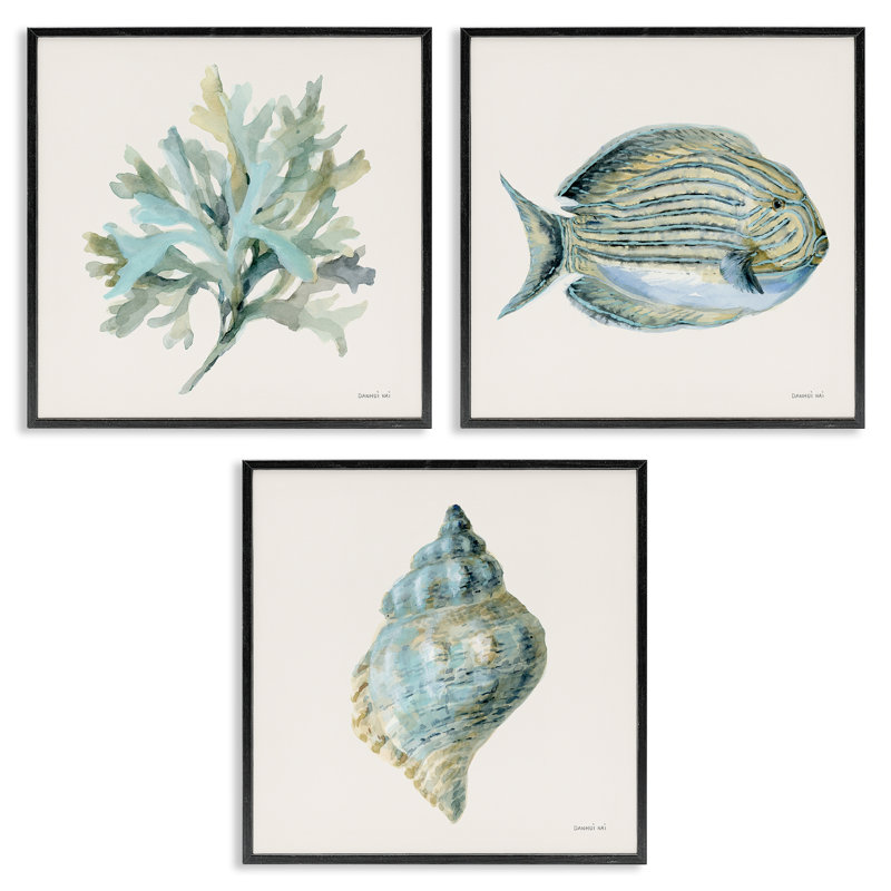 Ensemble de giclées encadrées 3 pièces, par Danhui Nai, Giclée encadrée noir minuit, H 12 po x l 12 po