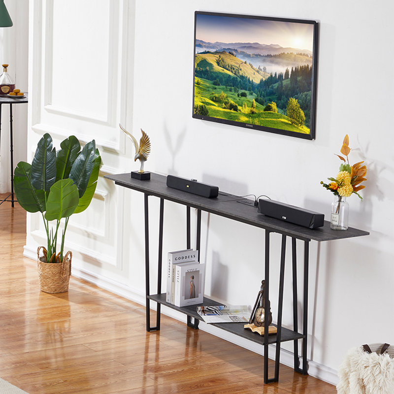 Pumphrey Unfinished TV Stand for TVs up to 43", 55.1" W, Charcoal Gray