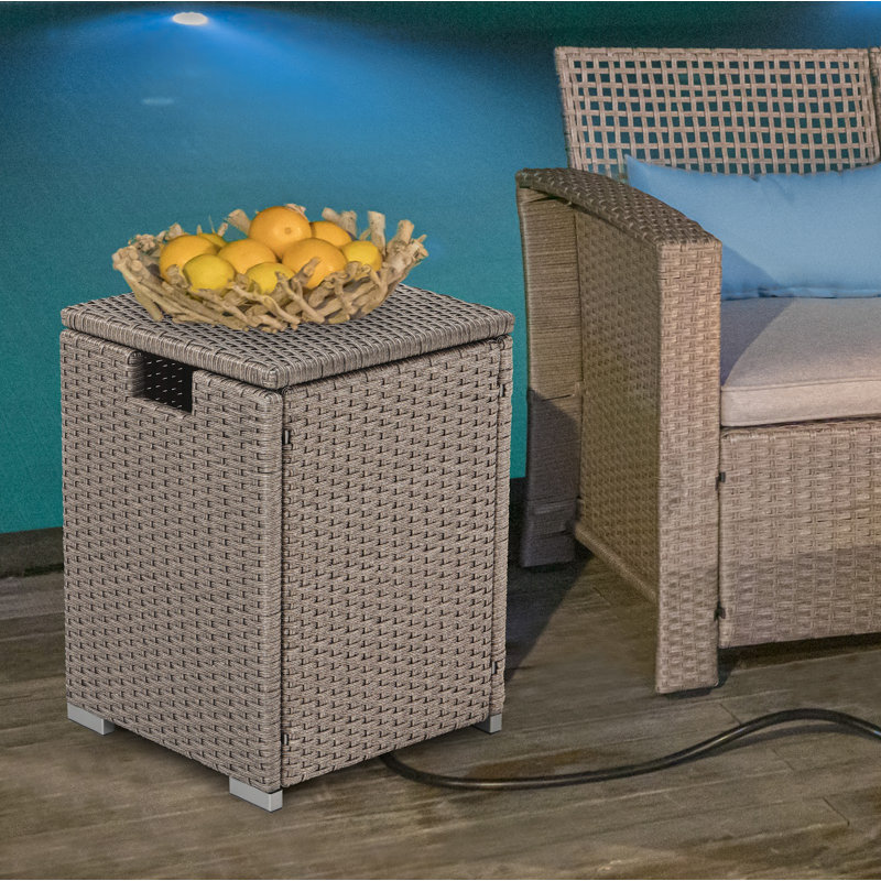 Table de rangement pour foyer au propane, Taupe