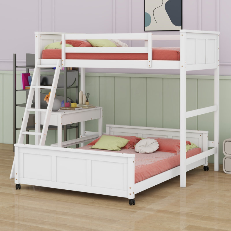 Lit superposé avec bureau, Twin Over Full, blanc