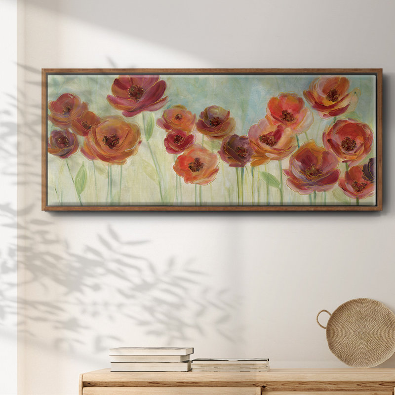 Meadow Poppies - toile encadrée, H 8 po x l 20 po