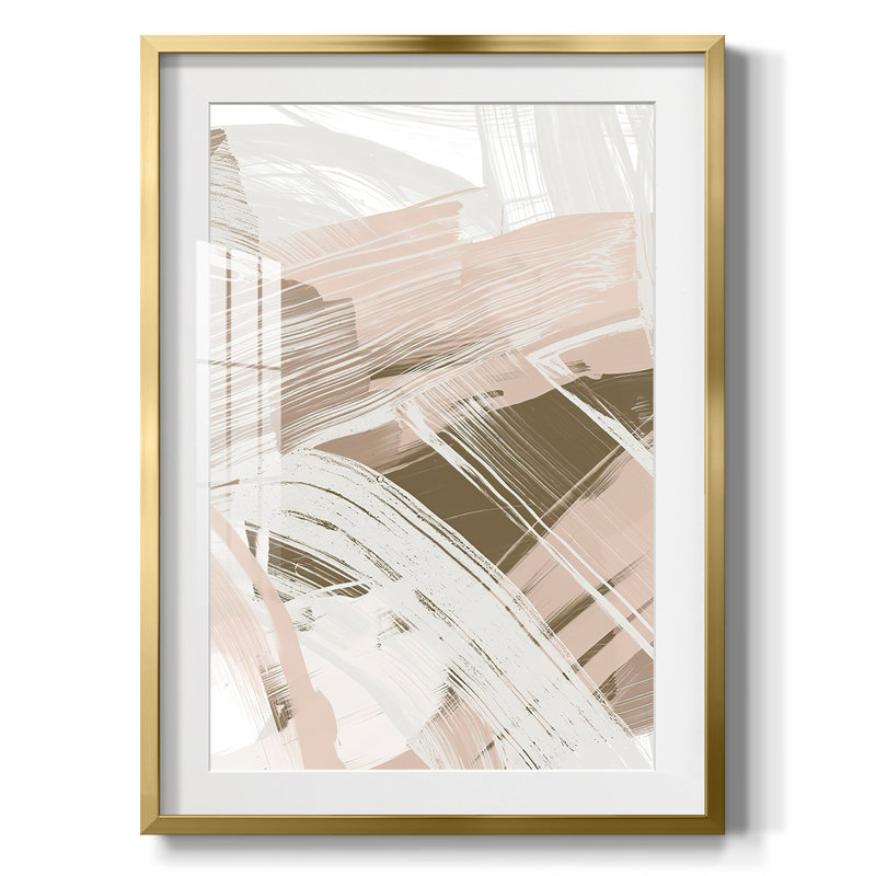 Earthtone Swipe I -Framed Print, 25.5" H x 17.5" W, Gold