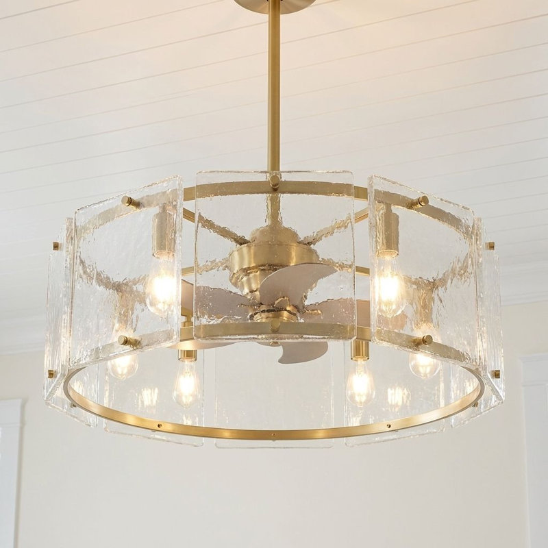 Genry 5-Light LED Fan D'Lier, Brass