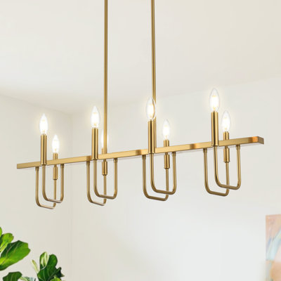 Luminaire suspendu linéaire moderne à 8 lumières Rumeal
