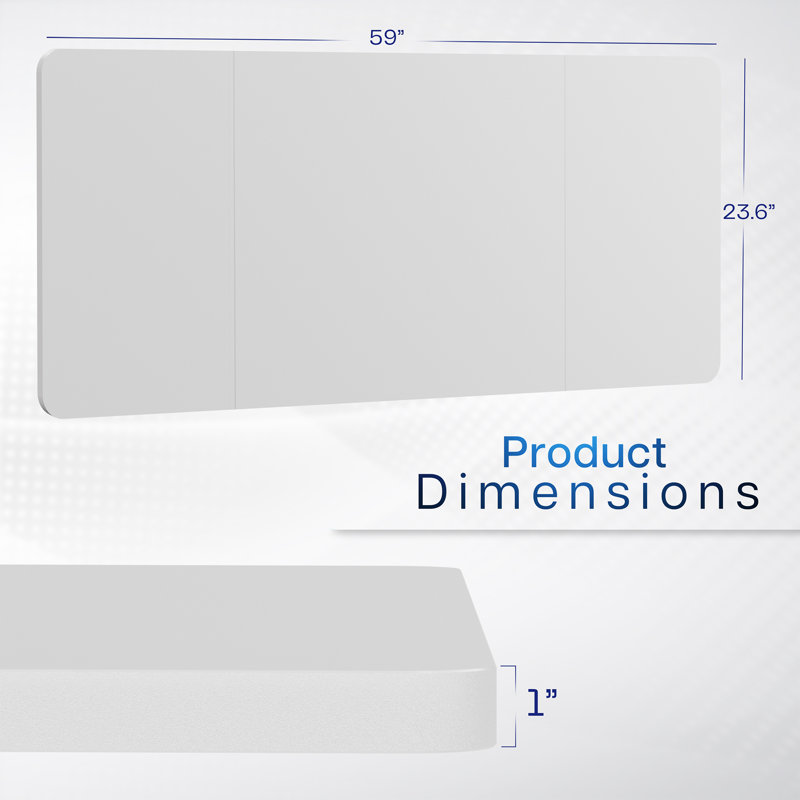 VIVO White 60 x 24 inch Universal Table Top for Sit to Stand Desk Frames, White