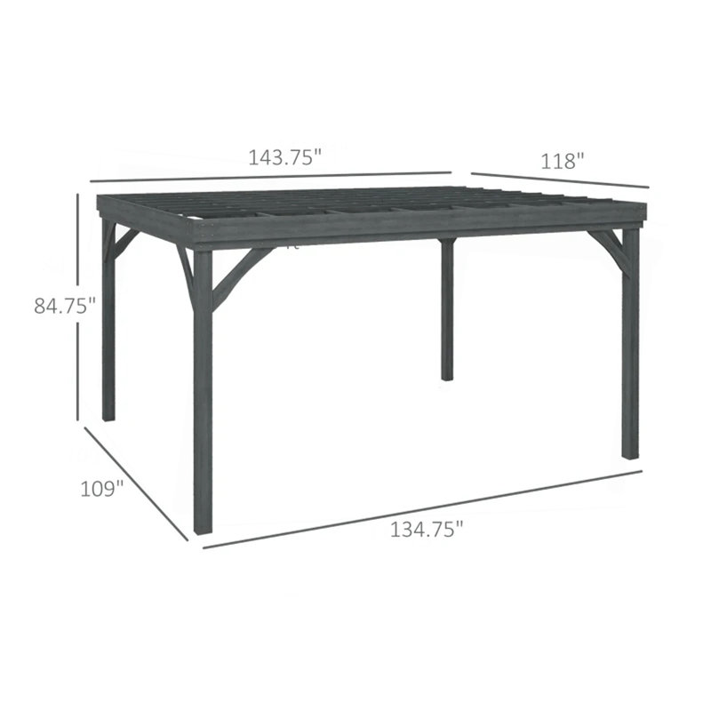 Pergola d'extérieur en bois, Grey